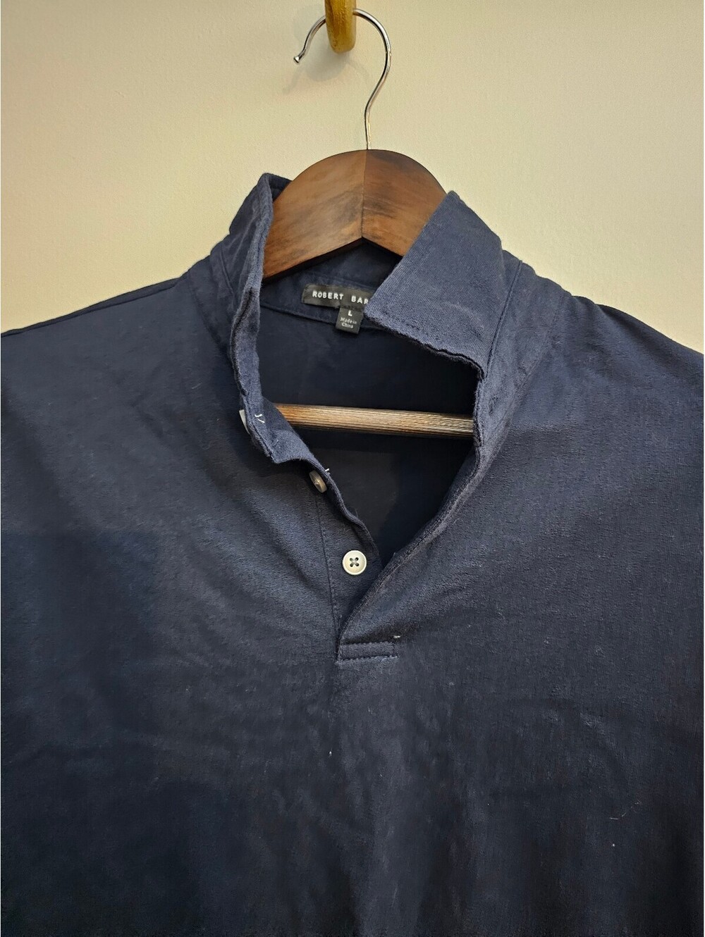 Robert Barakett Shirt Navy Blue Mens Size L Polo